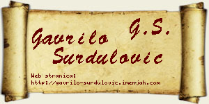 Gavrilo Surdulović vizit kartica